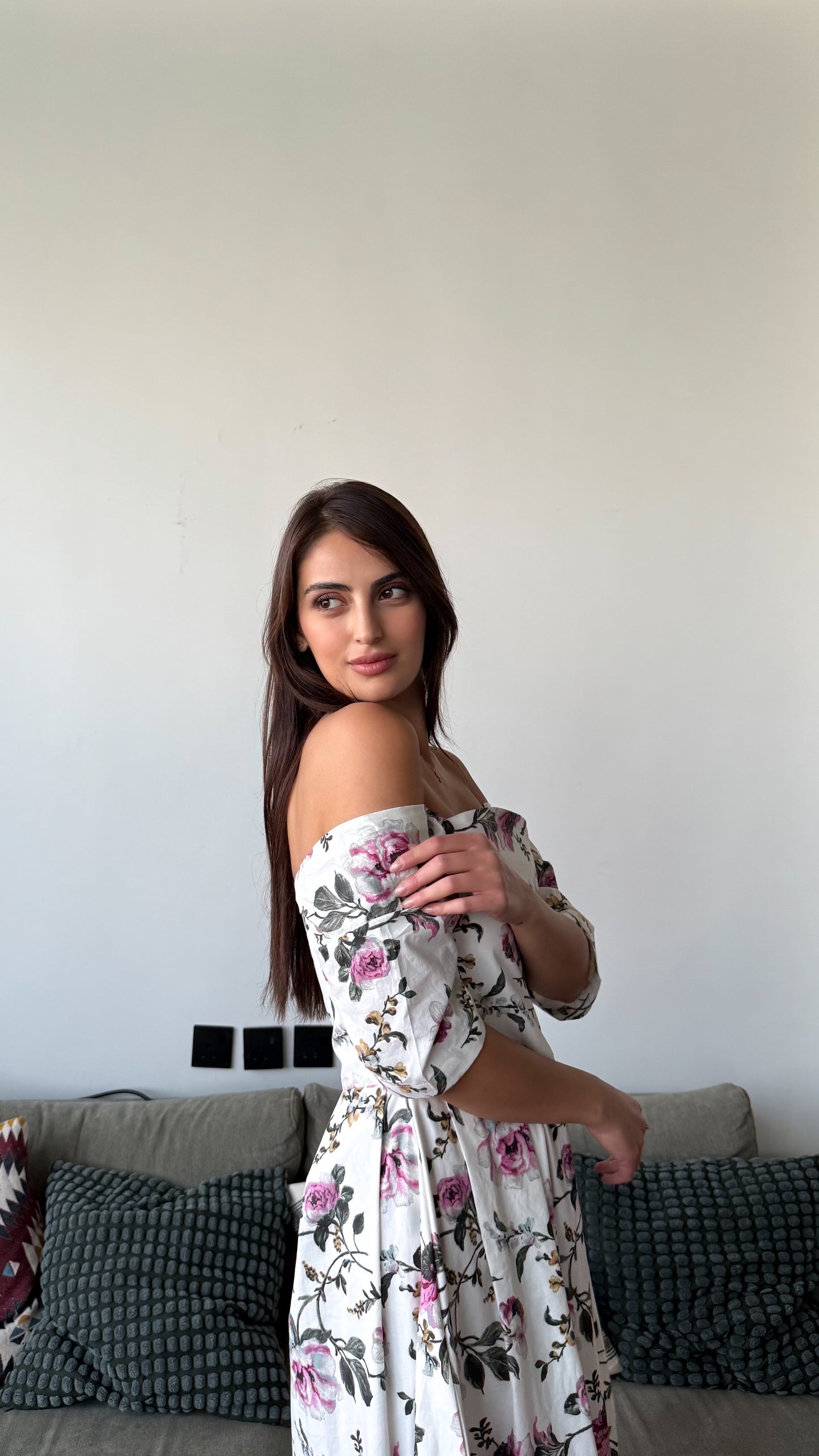 Purple floral dress