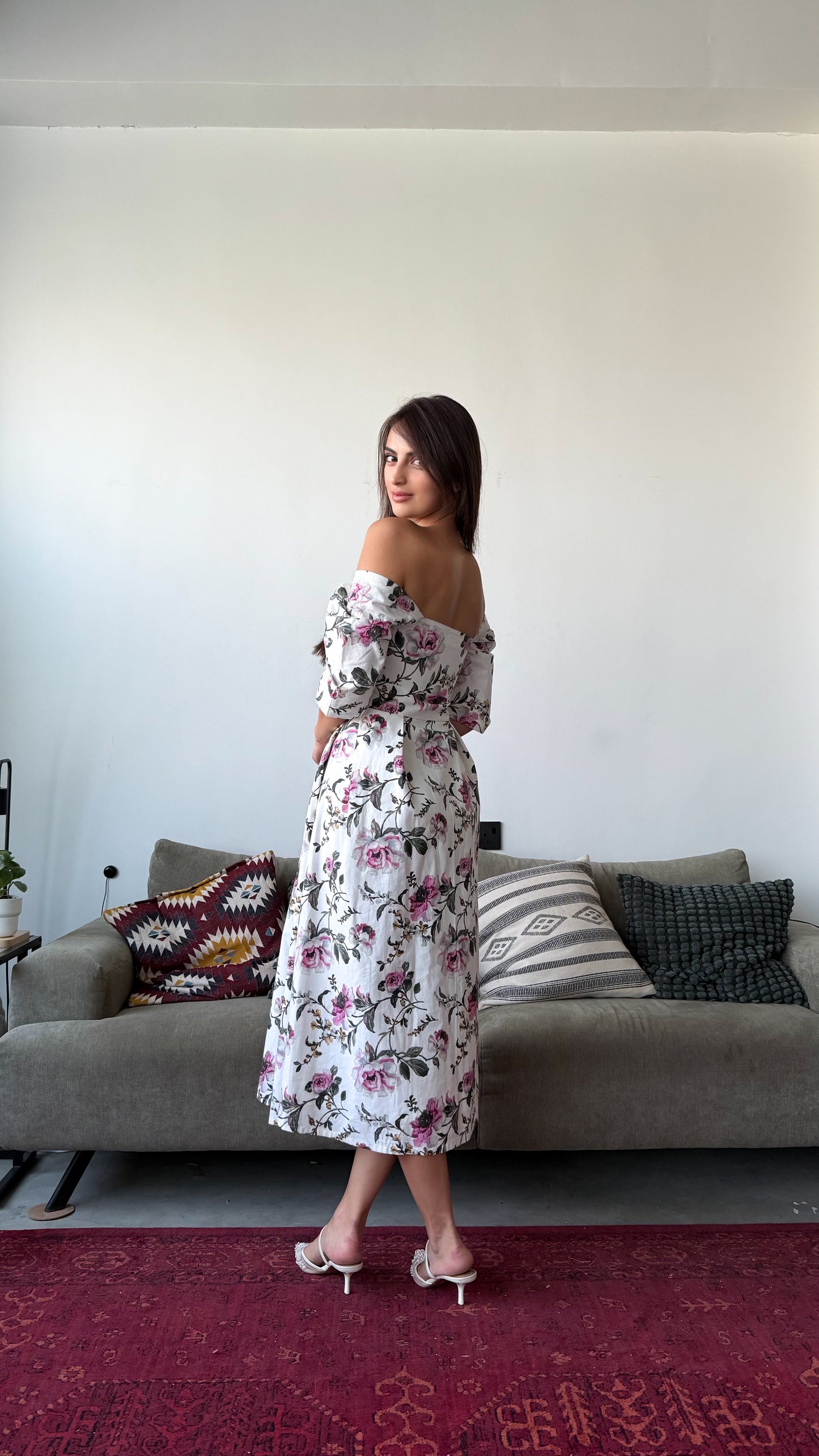 Purple floral dress