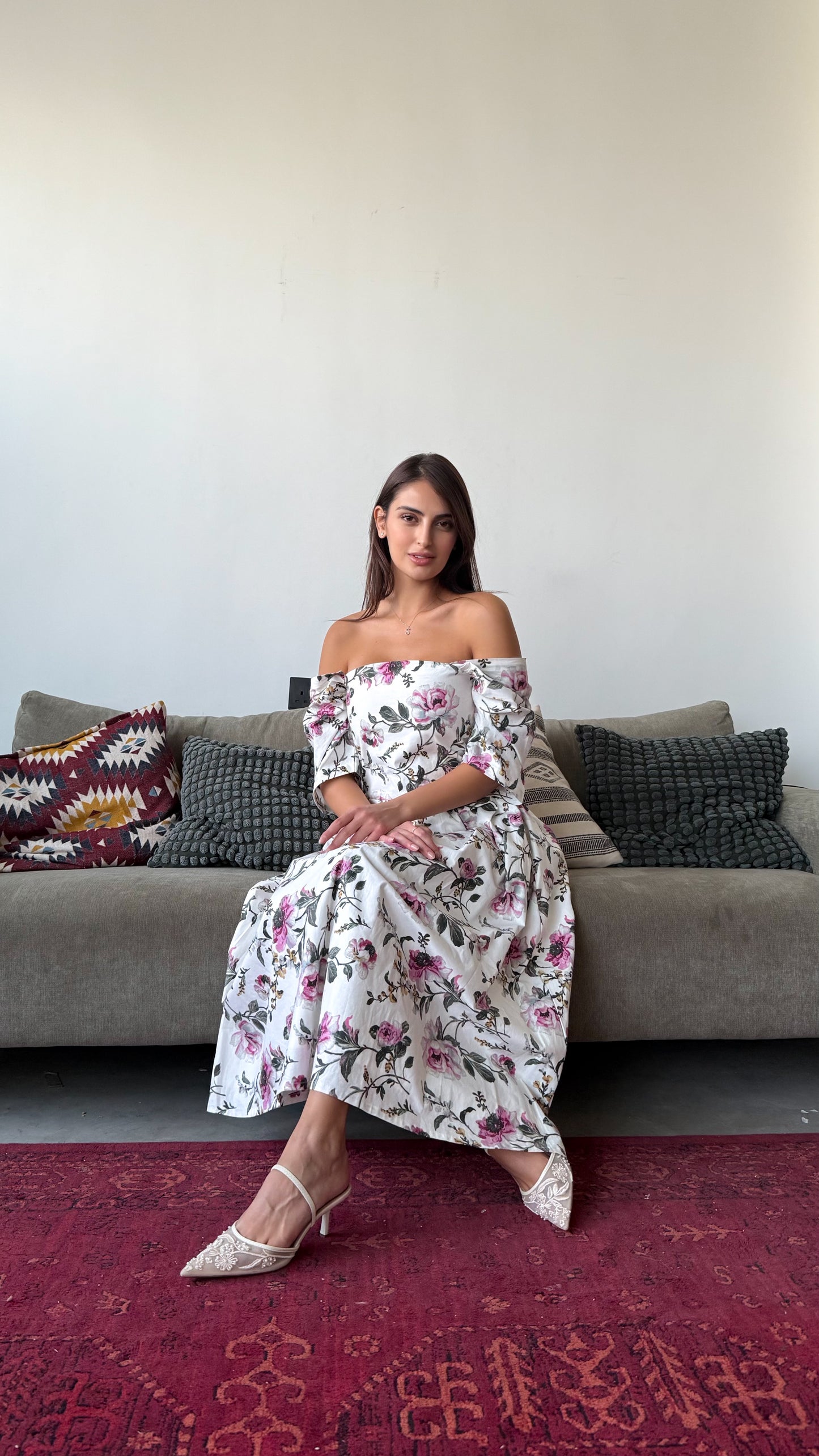 Purple floral dress