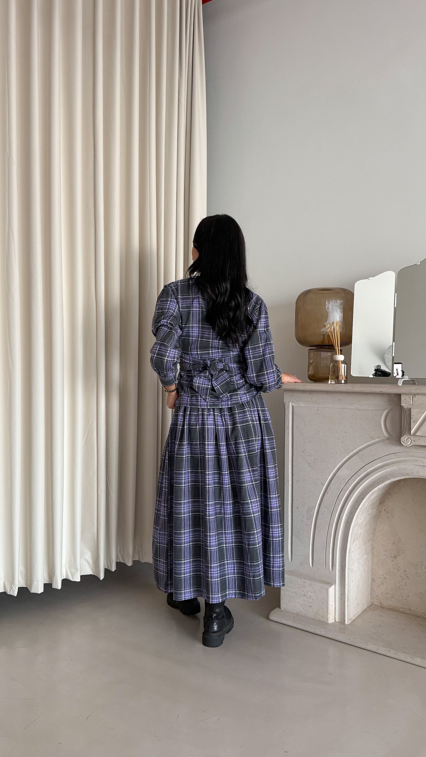 Lilac plaid casual