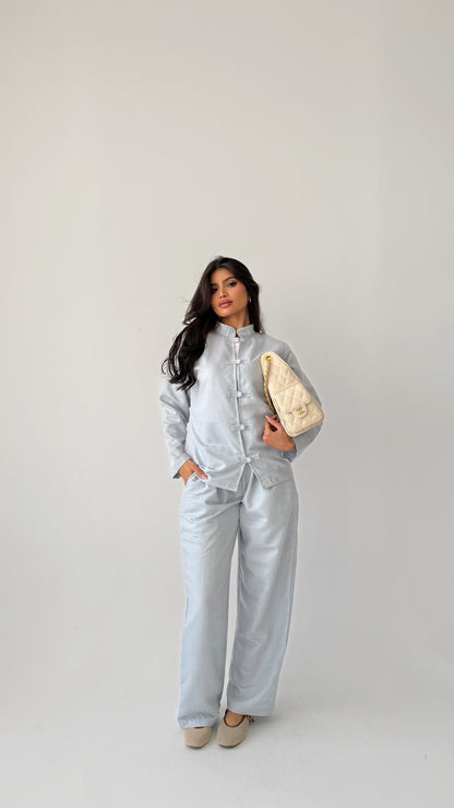 Light blue Turkish linen suit