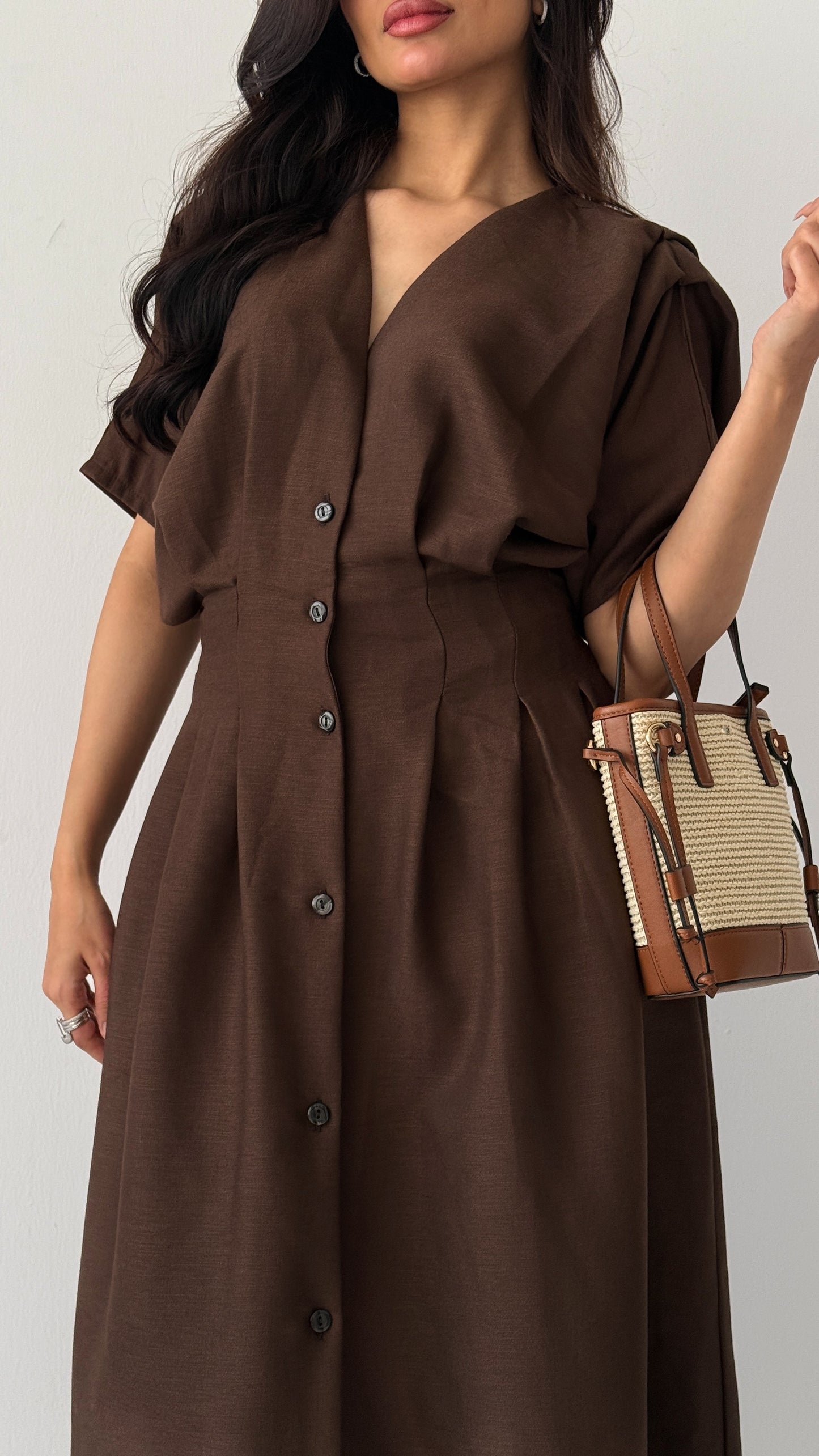 Turkish linen mocha dress