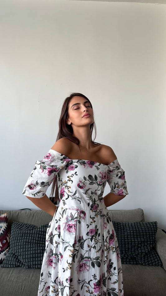 Purple floral dress