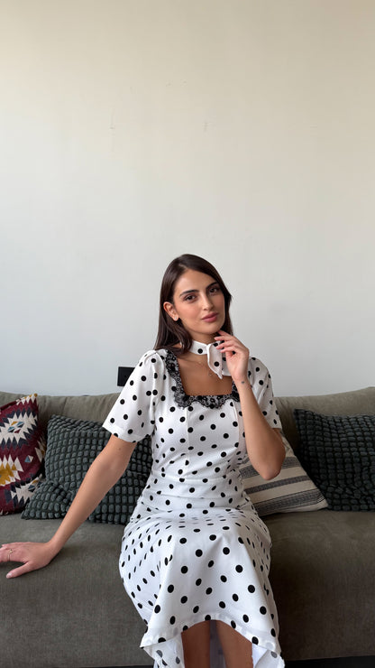 White Polka Dot Dress