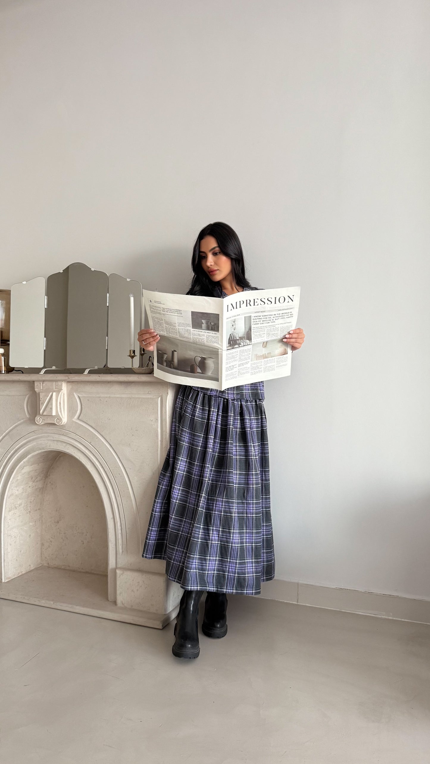 Lilac plaid casual