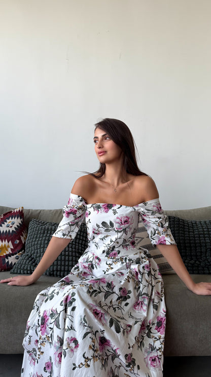 Purple floral dress