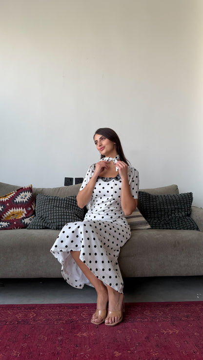 White Polka Dot Dress