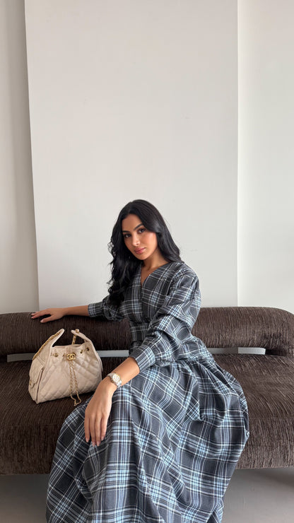 Blue plaid casual