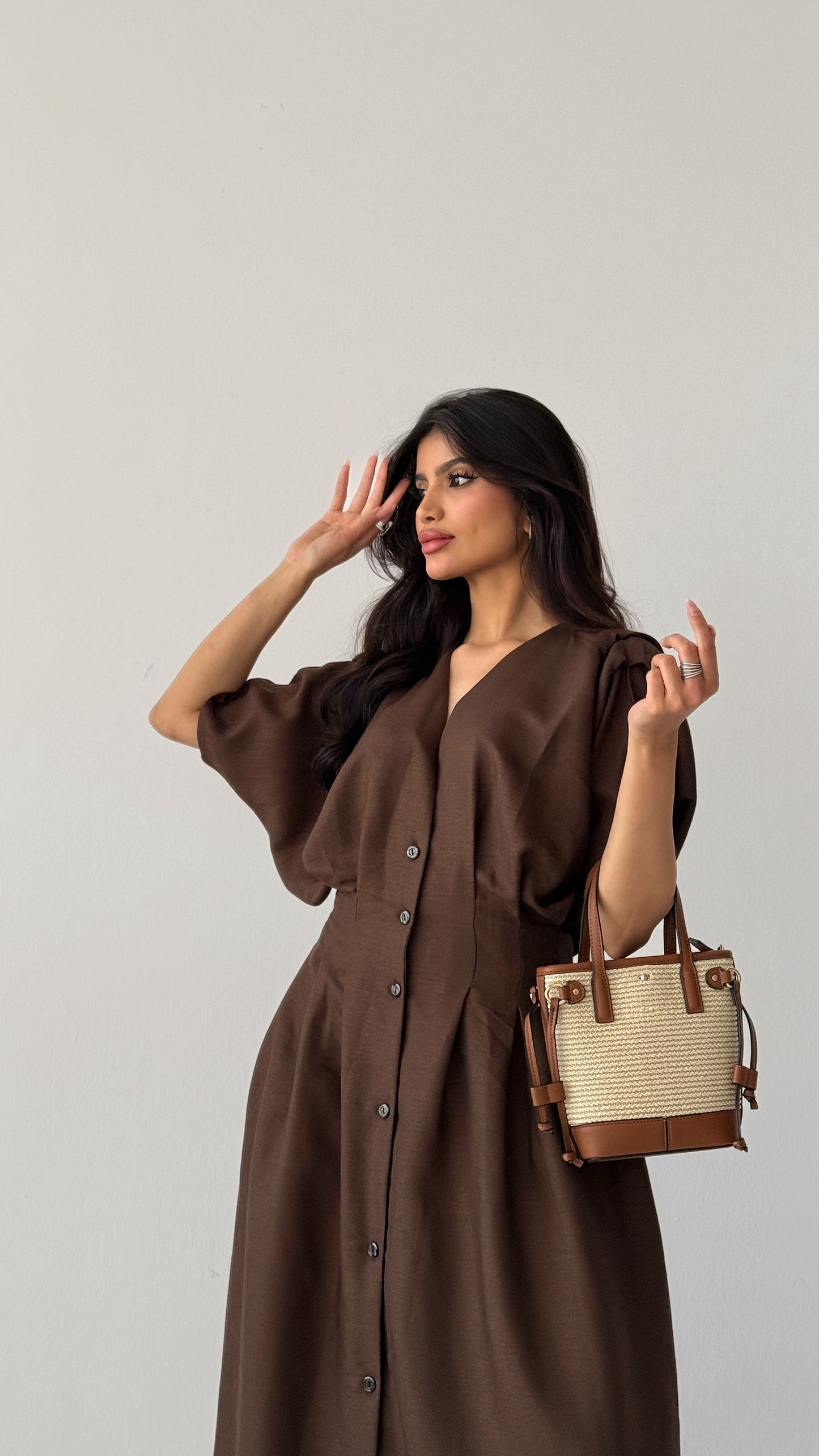 Turkish linen mocha dress